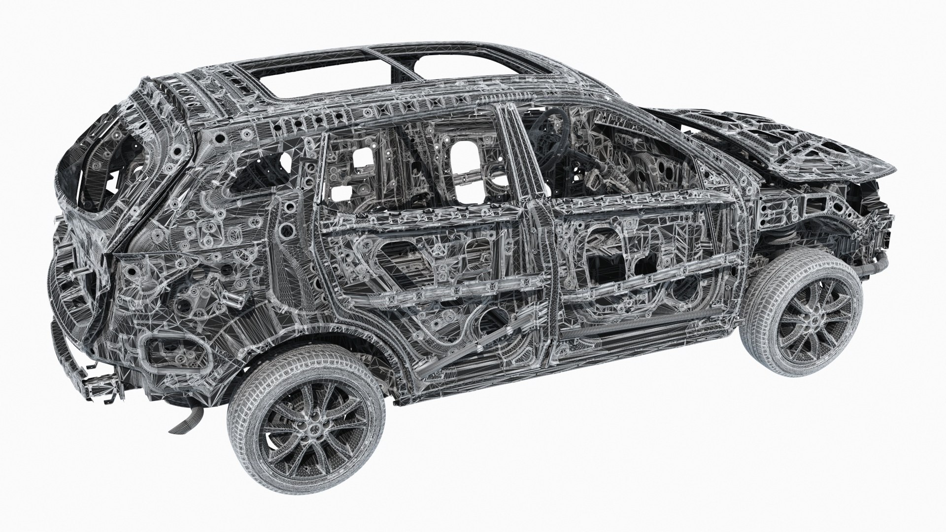 Hybrid Electric SUV Frame Chassis X-Ray 3D Model - TurboSquid 2234461