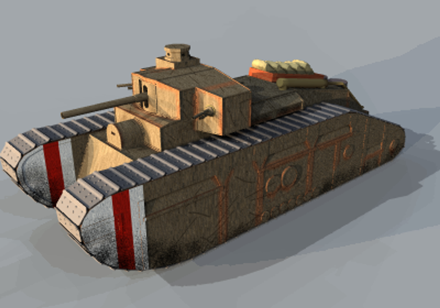 3d Model Medium Mark B Tank