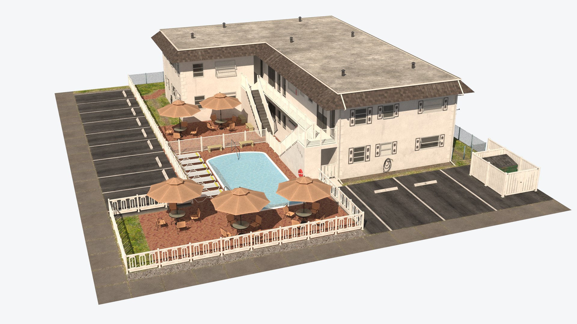 3D Hotel In Florida Model - TurboSquid 1948258