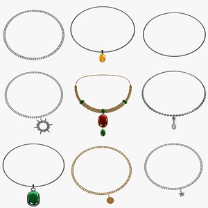3d necklace neck model
