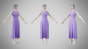 3D Dress 44 Amethyst model