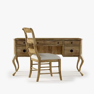 Archivist Writing Desk Ladderback Side Chair