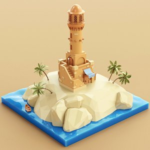 3D Arab Lighthouse 01 model