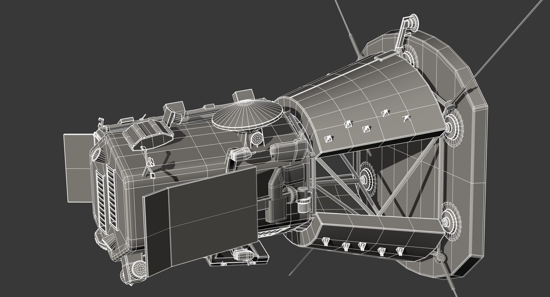 parker solar probe 3D https://p.turbosquid.com/ts-thumb/P9/EumIFP/jeSl1e2p/pspwire1/jpg/1544454463/1920x1080/fit_q87/2d75425ea230b599df52a8f1cfcfd3374ae8dd74/pspwire1.jpg