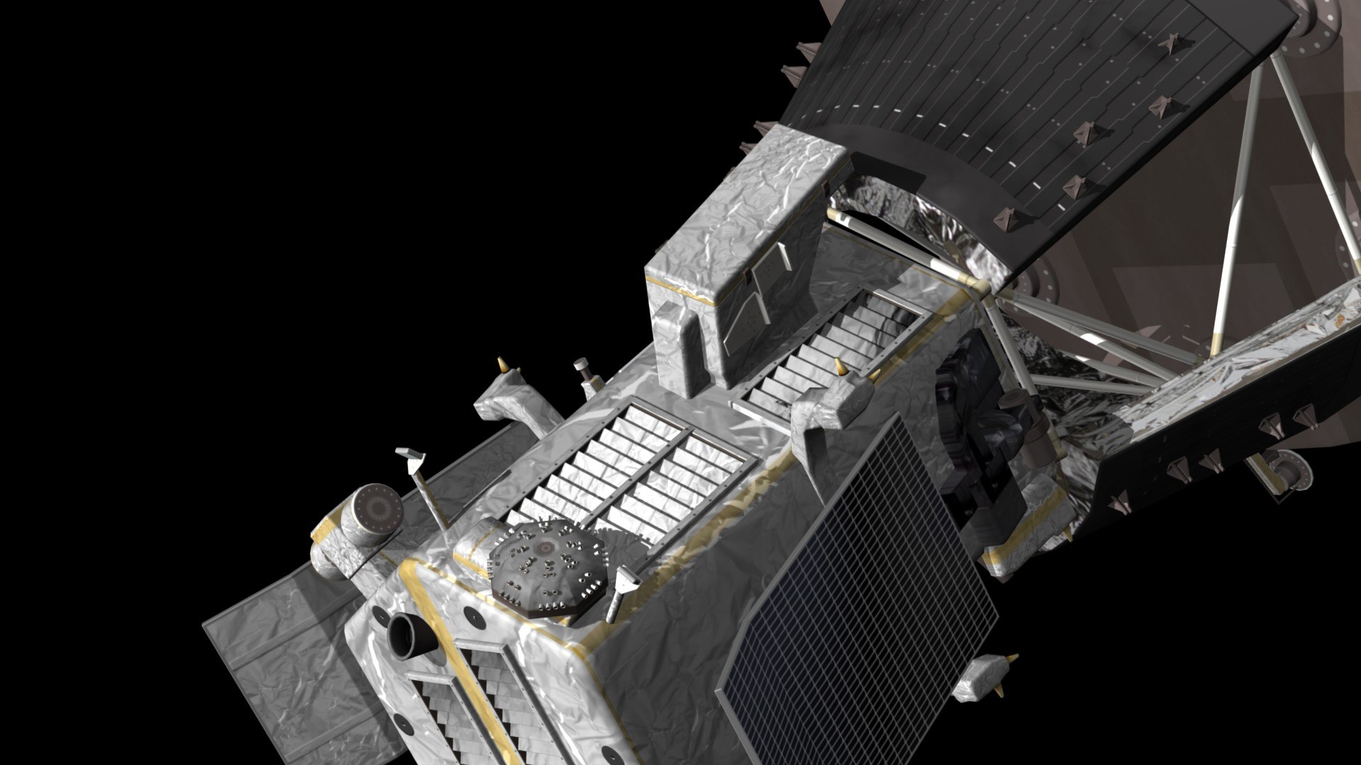 parker solar probe 3D https://p.turbosquid.com/ts-thumb/P9/EumIFP/t91Hnobb/psppr11/jpg/1544454463/1920x1080/fit_q87/c02686a296a17519ec34f9fddfd9658f0d5f978d/psppr11.jpg