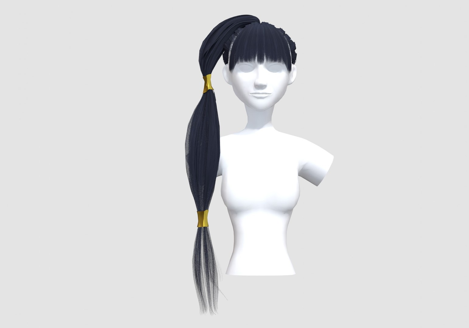 Pigtail Up Hairstyle Model - TurboSquid 1940715