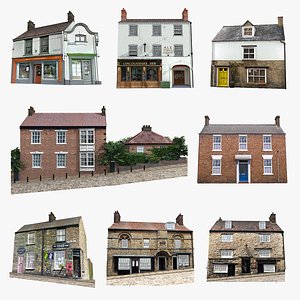 Photorealistic Old English Cottages Collection