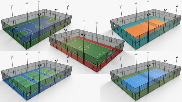 3D PBR Multi Modular Sports Court - Mega Pack