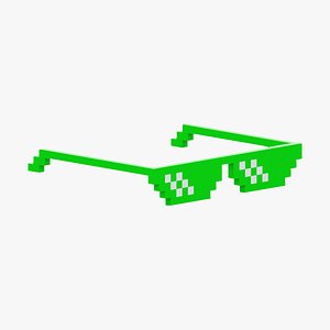 3D Voxel Green Sunglasses model