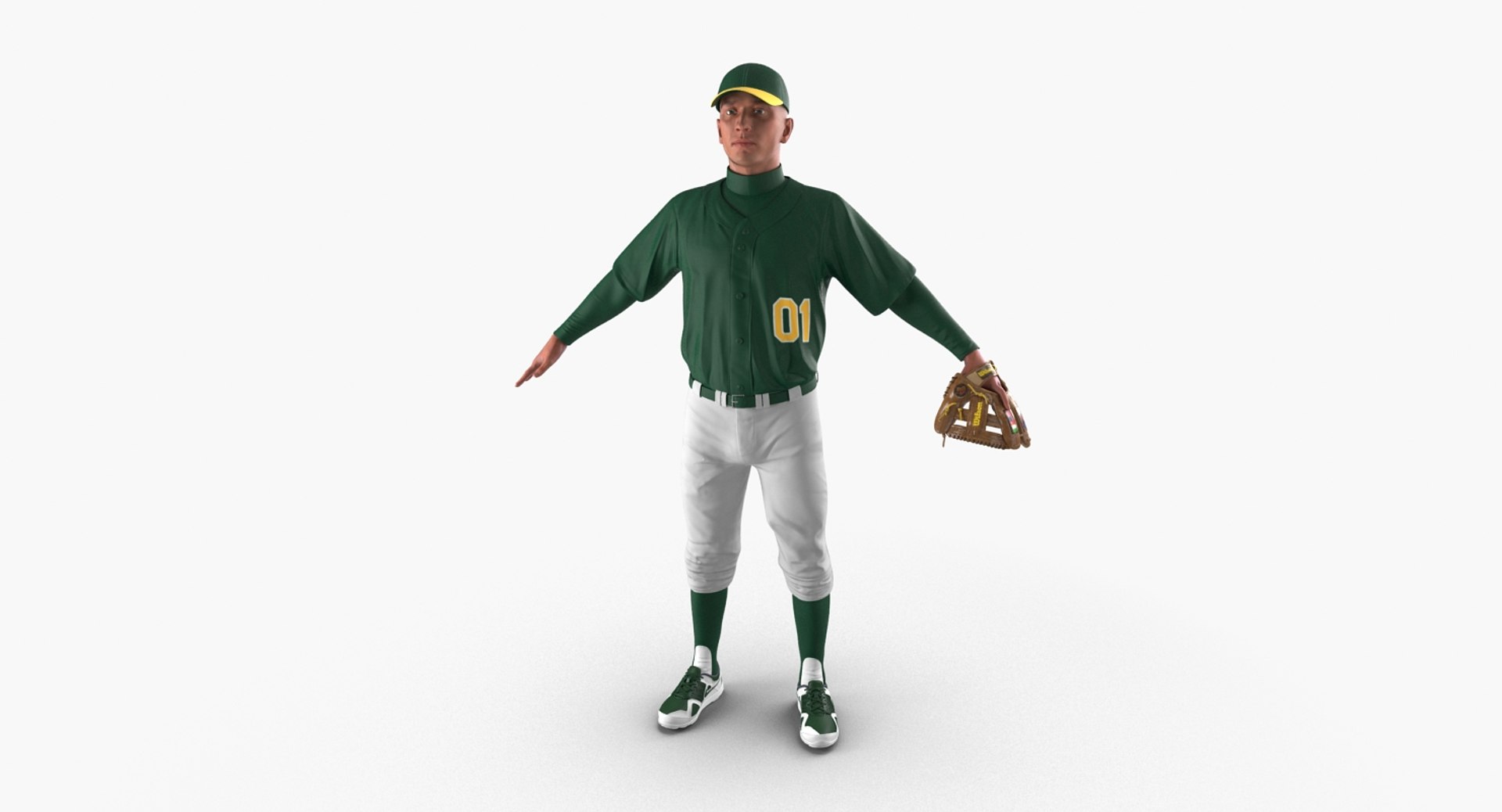Baseball Player Generic 3D model preview