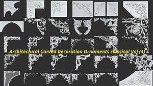 3D architectural carved Ornaments classical decoration - VOL 4 model