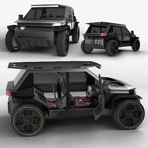 SIFI JEEP Game Ready Lowpoly Model
