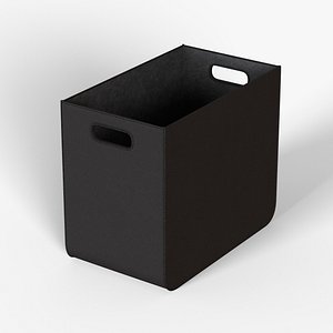 3D Black Leather Newspaper Bag