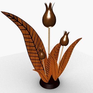 Wooden tulip 3D