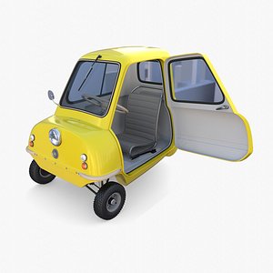 3D Peel P50 Yellow with interior and chassis