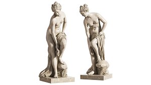 Bathing Venus Statue 3D model
