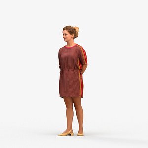 00419Christine008 - Adult Caucasian woman waiting in public space wearing summer casual attire