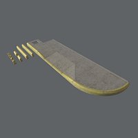 Sidewalk - Modular Set 4 with Yellow Curb, Low Poly