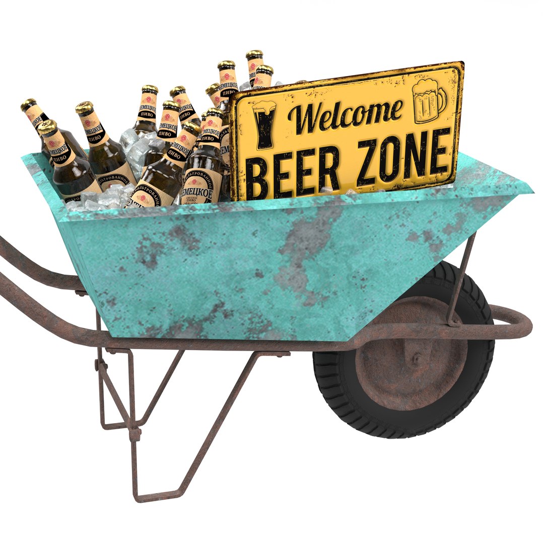 Wheelbarrow Wheel Beer 3D TurboSquid 1656110