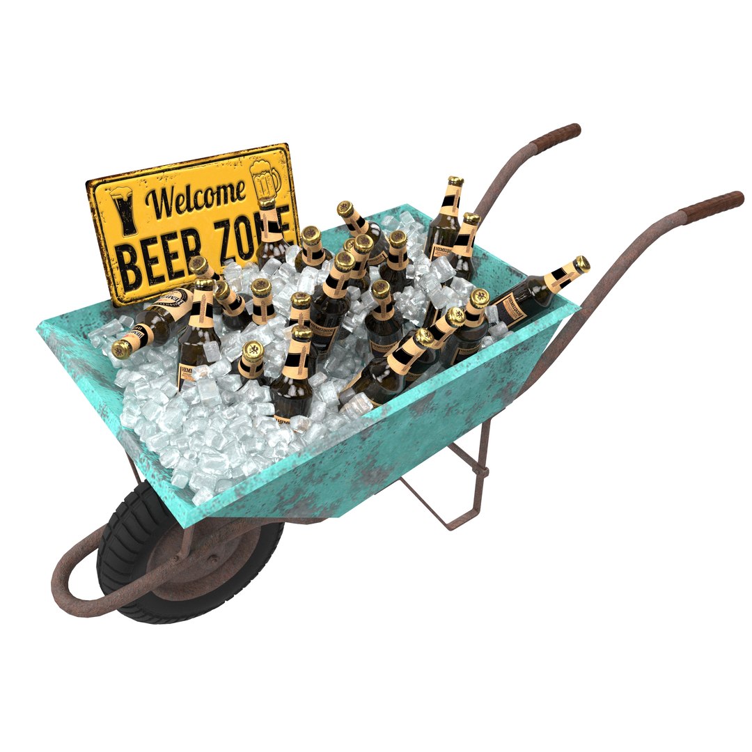 Wheelbarrow Wheel Beer 3D TurboSquid 1656110