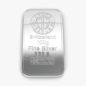 Silver Bar 100g 3D Model