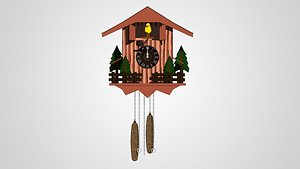 Cartoon Cuckoo Clock Rigged