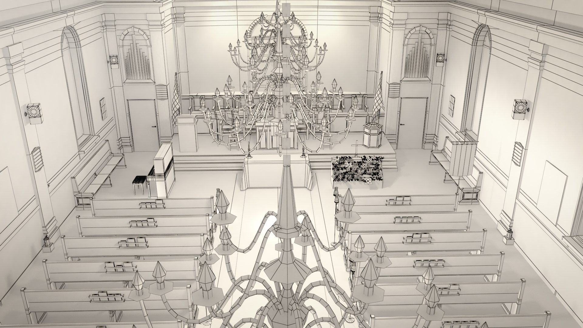3D Model Church - TurboSquid 2390626