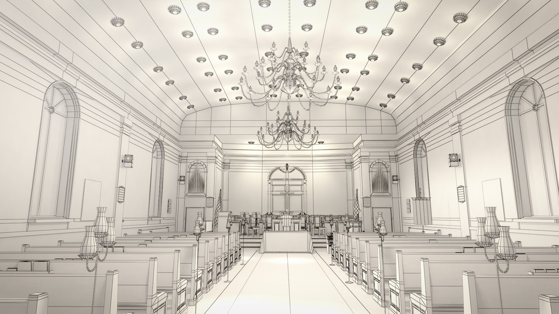 3D Model Church - TurboSquid 2390626