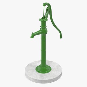 restored vintage hand water pump 3D model