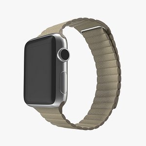 Apple Watch 38mm Magnetic Closure Stone Leather Loop 3D Model