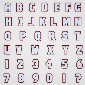 3D alphabet number letter model
