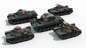 3D Japanese World War II Tanks 1 model
