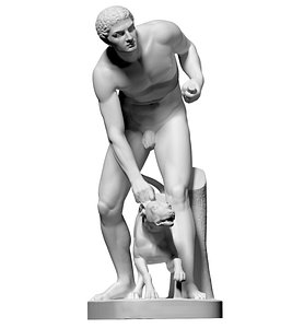 Statue of The Hunter And His Dog