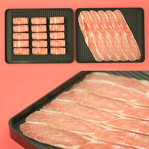 pork slices 3D model