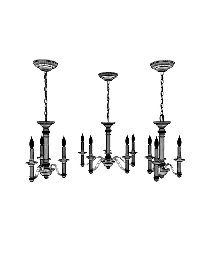 3d model set chandeliers