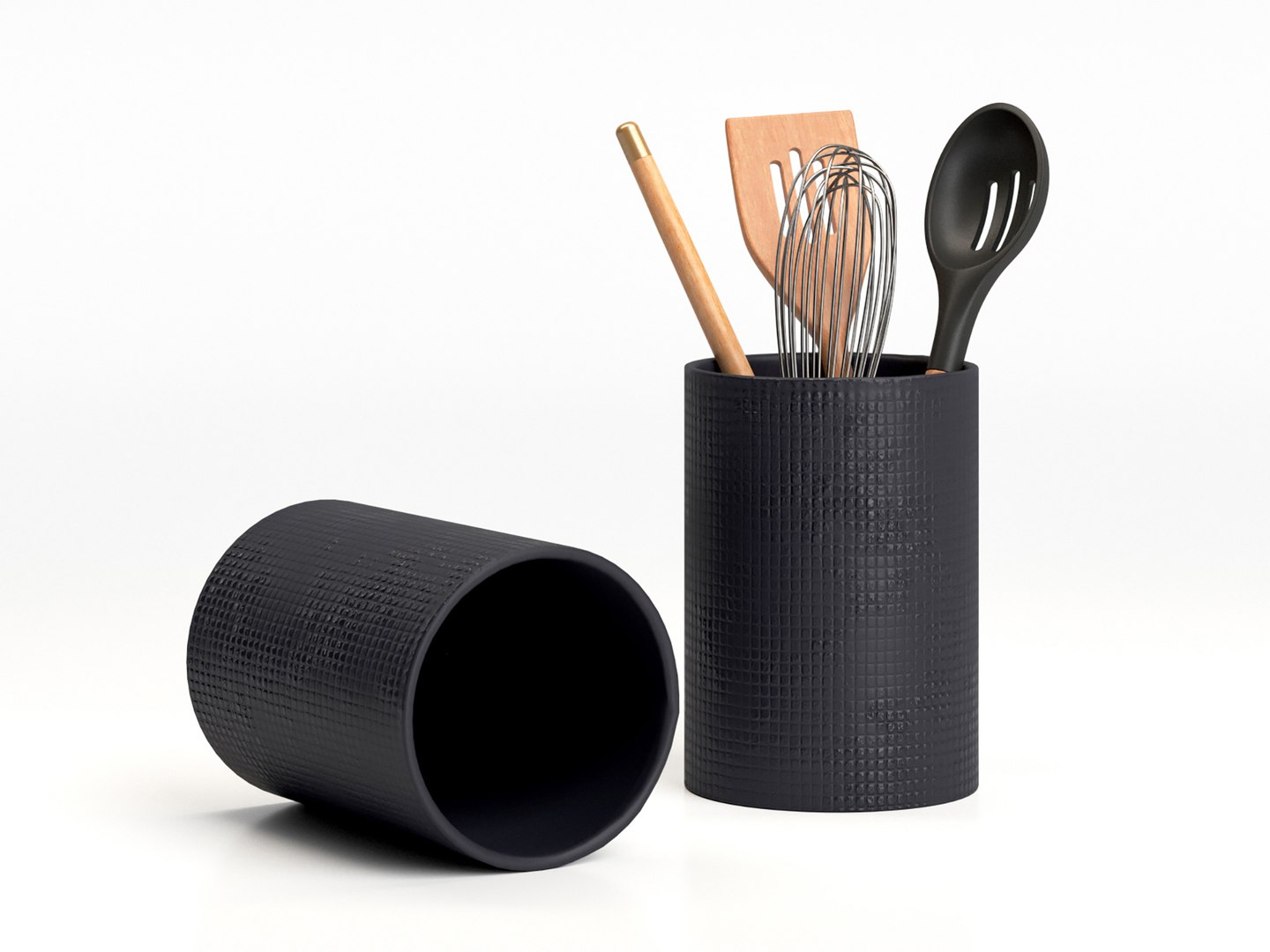 Matte Black Utensil Holder model https://p.turbosquid.com/ts-thumb/PA/3GVu0W/aO/matteblackutensilholder_03/jpg/1708098727/1920x1080/fit_q87/f57fee7d32a96c22e314ea3c367078b1370946ff/matteblackutensilholder_03.jpg