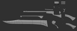 3D Gunblade low-poly