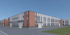 Warehouse interior and exterior 3D model