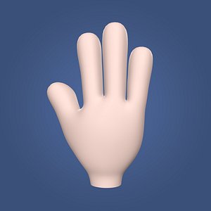 Cartoon Hand -- Four Fingers -- Icon -- Emoji