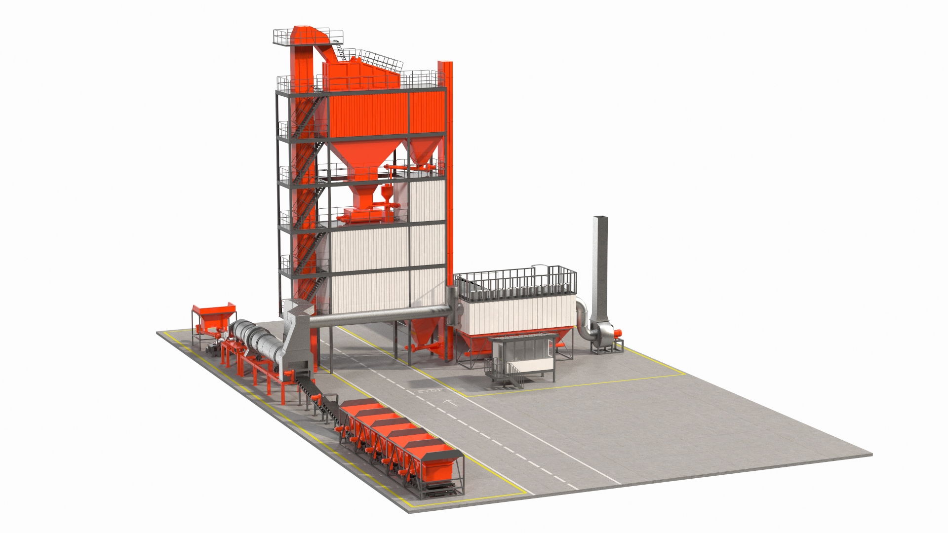 Stationary Asphalt Mixing Plant 3D model - TurboSquid 1720128