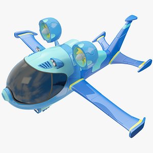 stylized science fiction aircraft 3D model