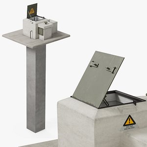 Civil Defense Shelter Entrance Block Rigged