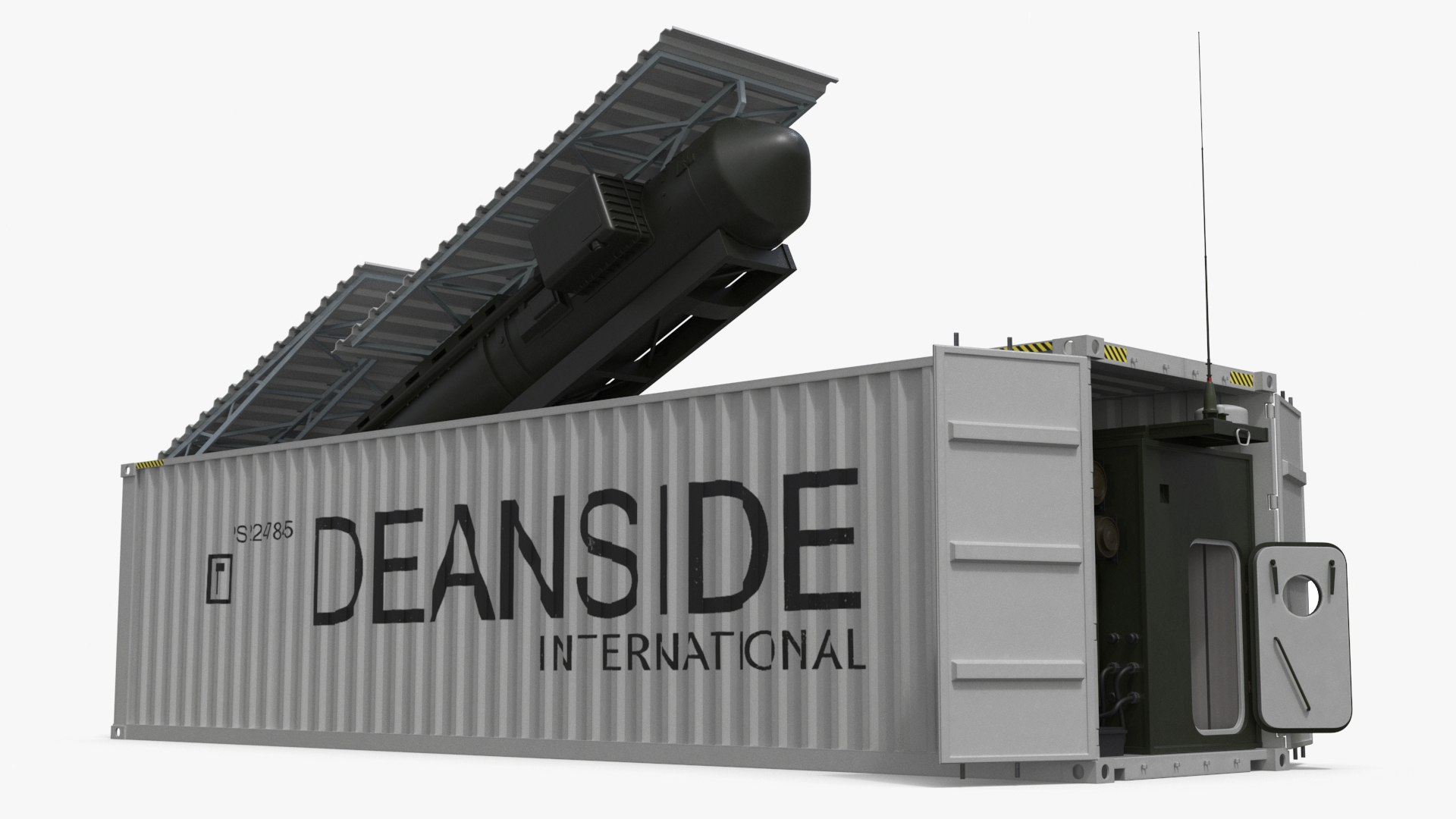 3D 40ft Container With Ballistic Missile Launcher Rigged For Cinema 4D ...