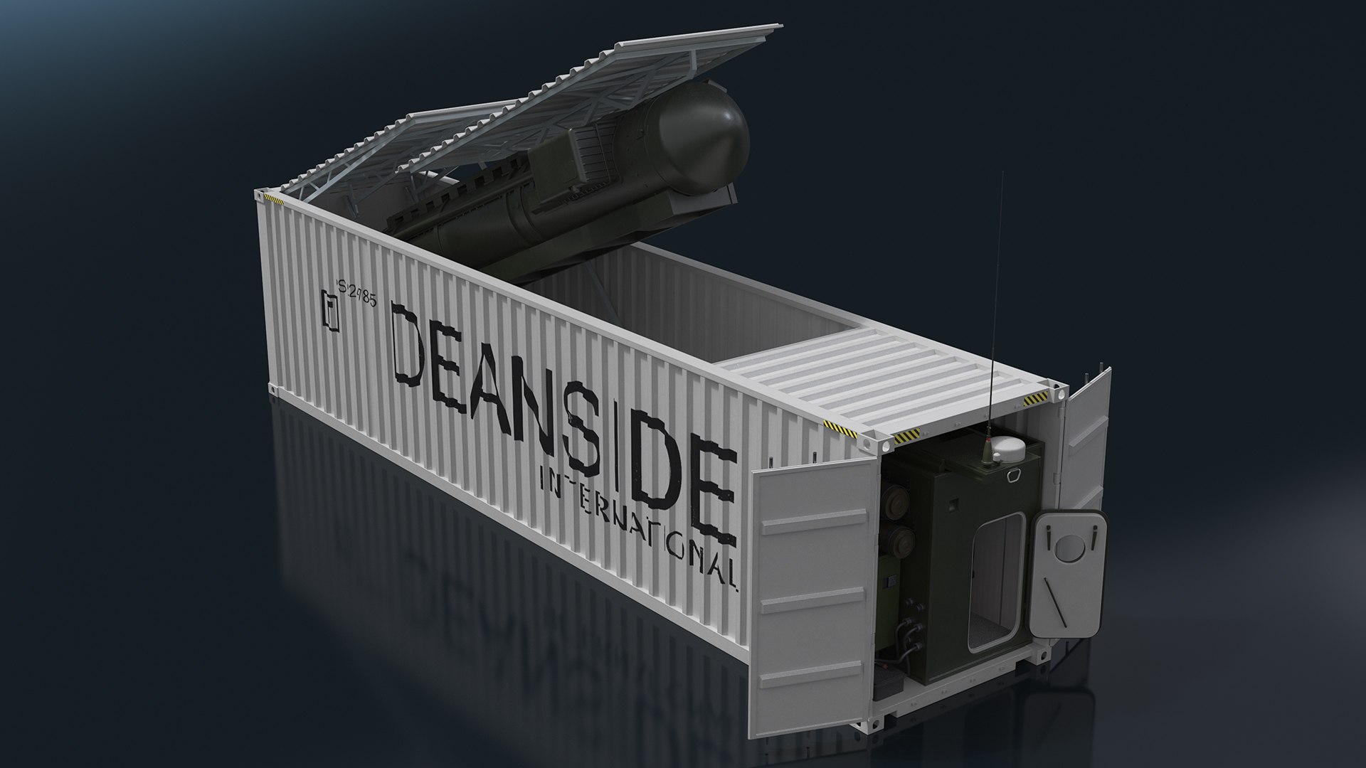 3D 40ft Container With Ballistic Missile Launcher Rigged For Cinema 4D ...