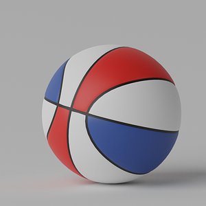 3D Tricolor Basketball Ball