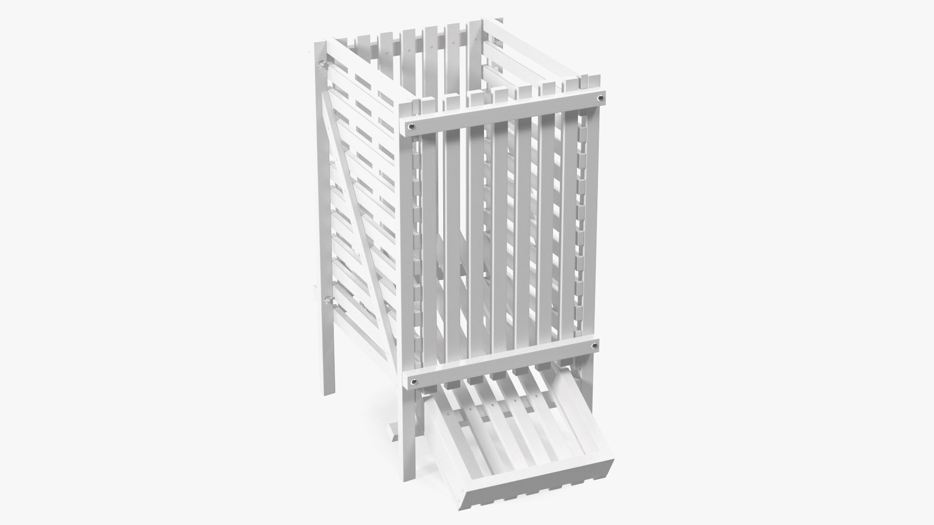 Wooden Vegetable Rack White 3D model preview