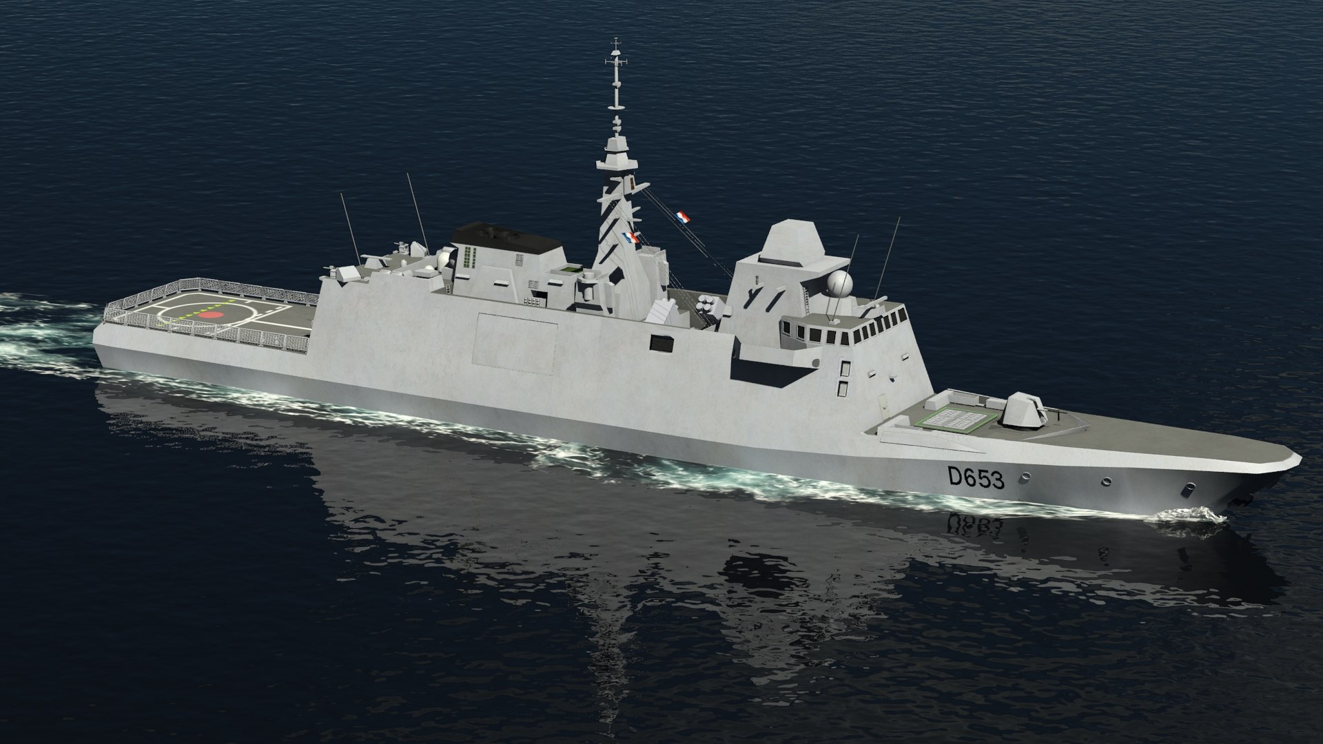 3D Model Aquitaine Class Frigate - TurboSquid 2640294
