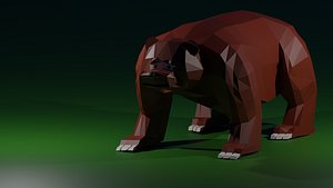 3D model Low poly Bear