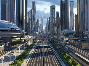 Future City. Day. Main Street