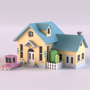 Low Poly Cartoon House 3D Models for Download | TurboSquid